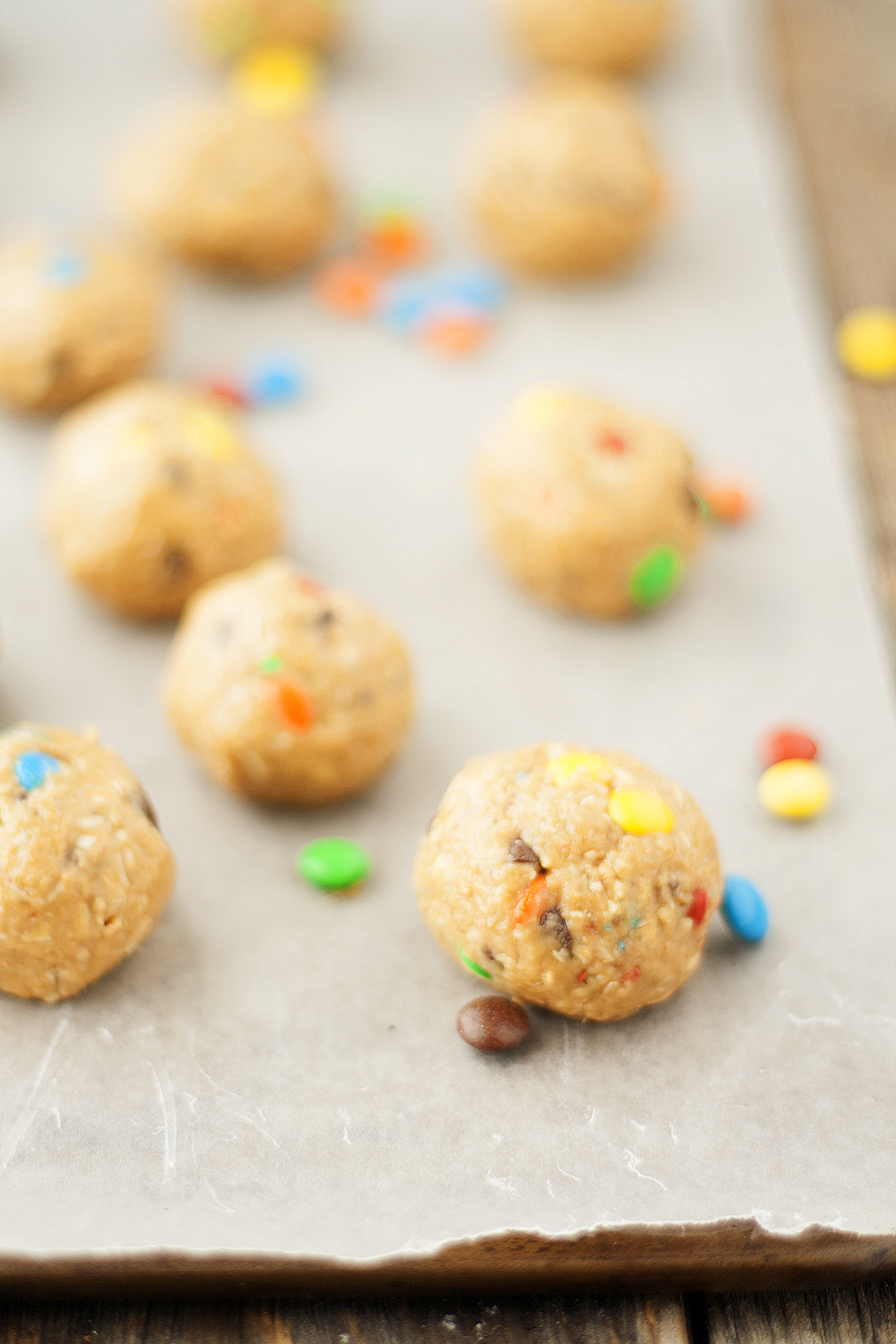 no-bake monster cookie dough bites