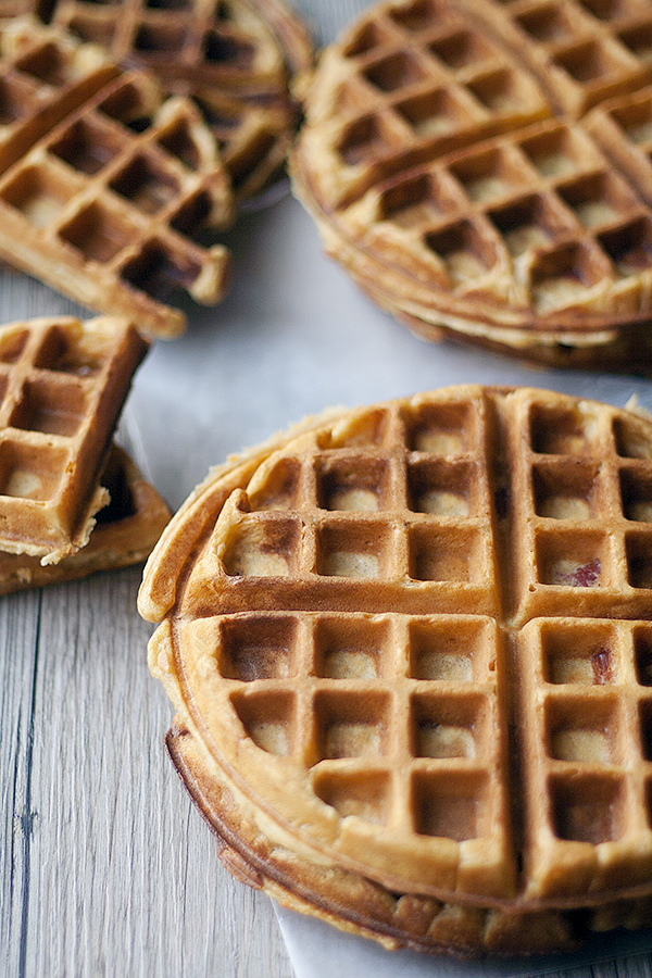 sweet potato and bacon waffles