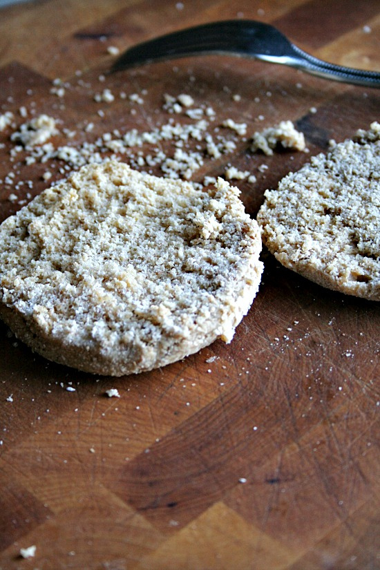 fork split honey wheat english muffin