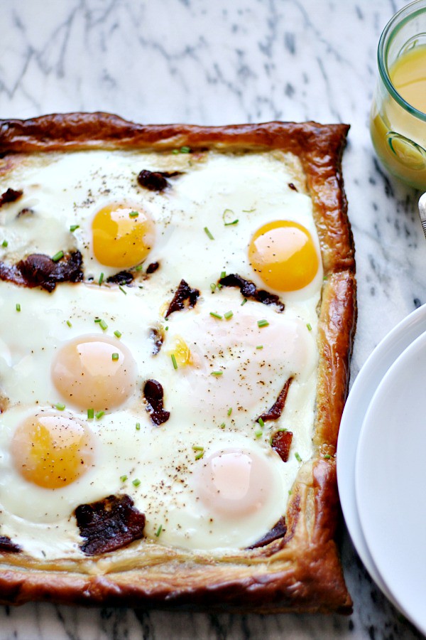 Bacon and Egg Puff pastry Tart | heathersfrenchpress.com #fathersday