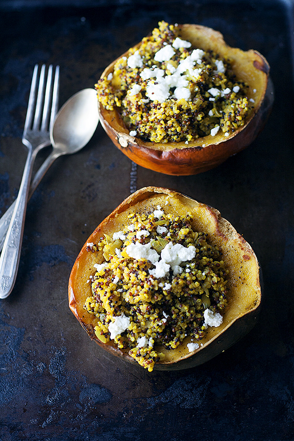 curried quinoa stuffed acorn squash