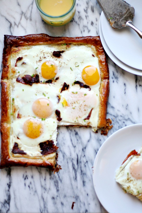 Bacon and Egg Puff Pastry Tart | heathersfrenchpress.com #fathersday