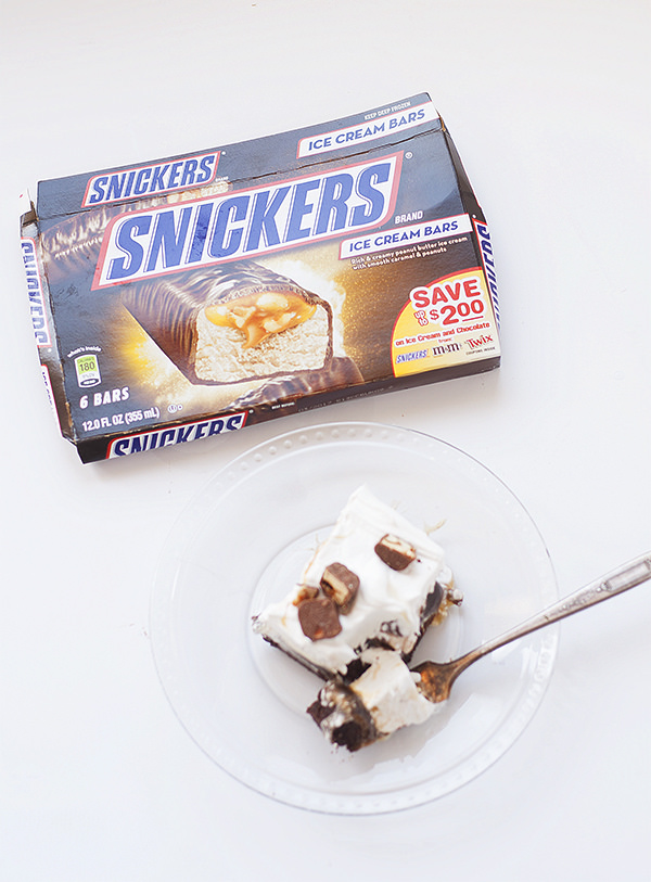snickers brownie ice cream cake #IceCreamMOnth