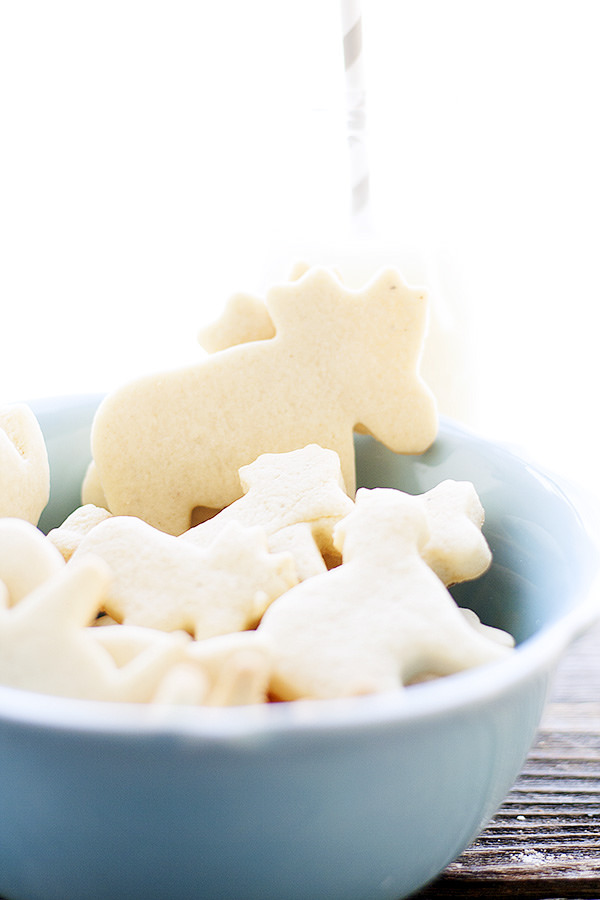 homemade animal crackers and milk