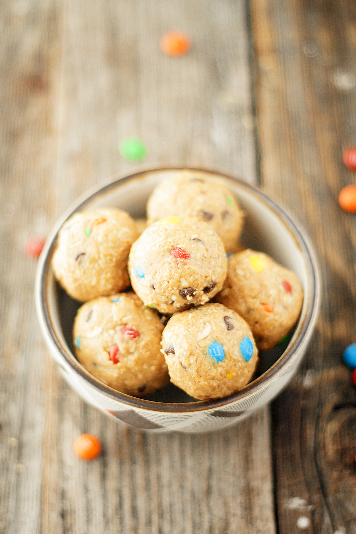 no-bake monster cookie dough bites