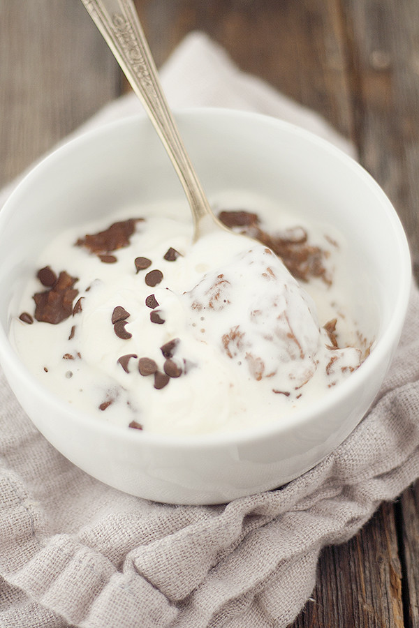 spoon in bowl of hot chocolate oatmeal
