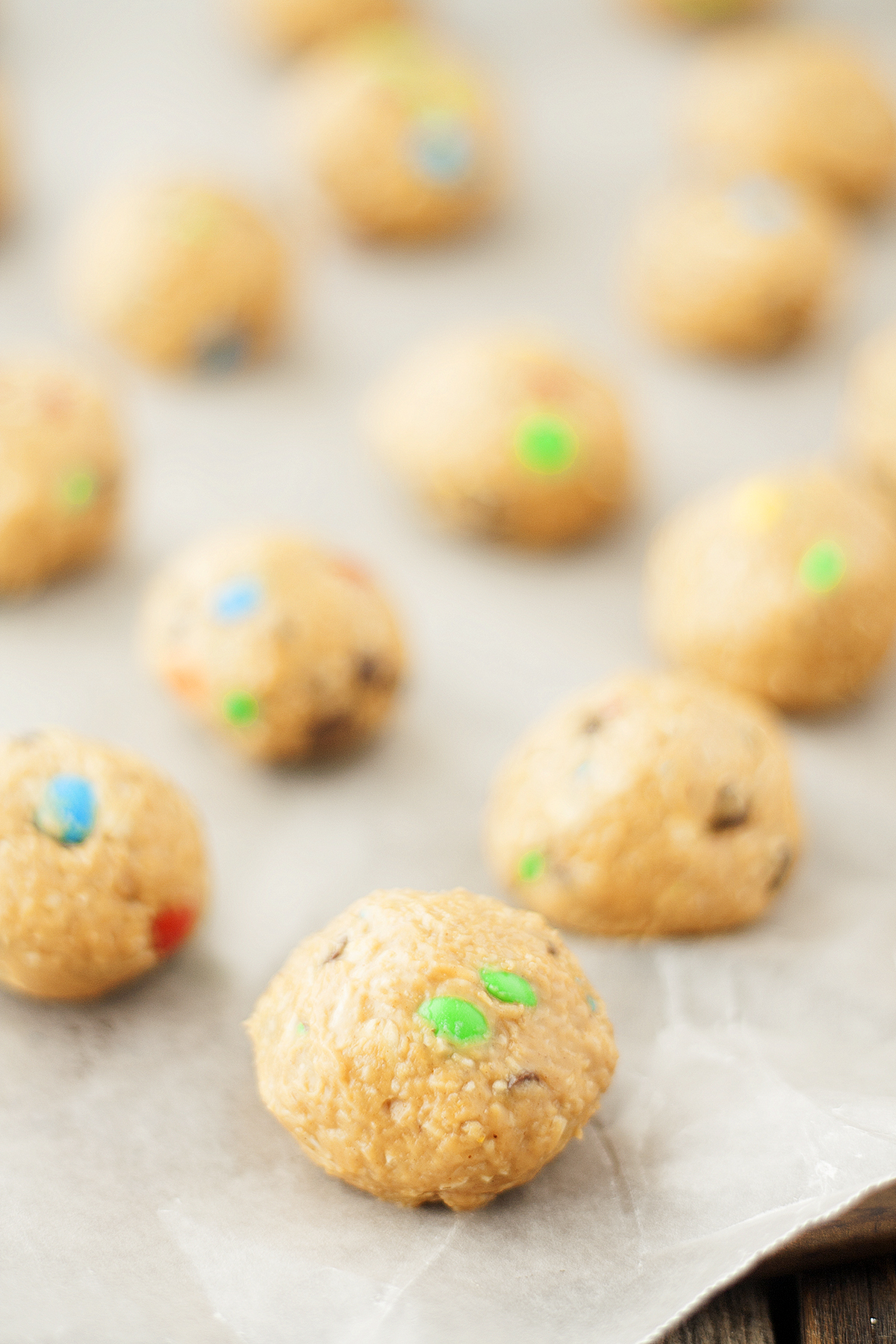 no-bake monster cookie dough bites