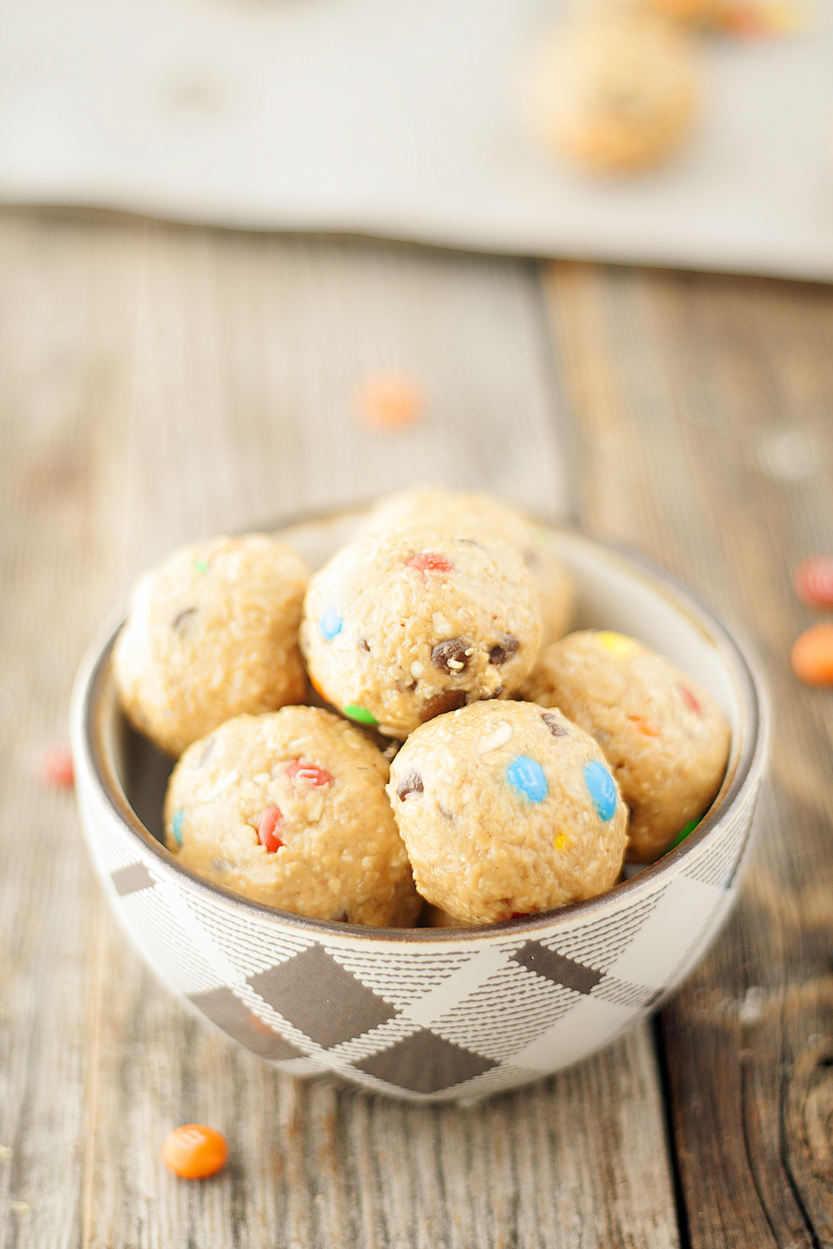 no-bake monster cookie dough bites