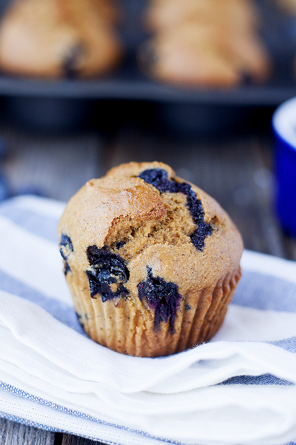  whole wheat banana blueberry muffins