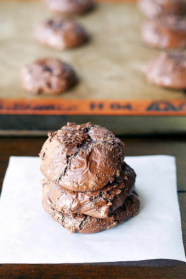 mint chocolate flourless cookies