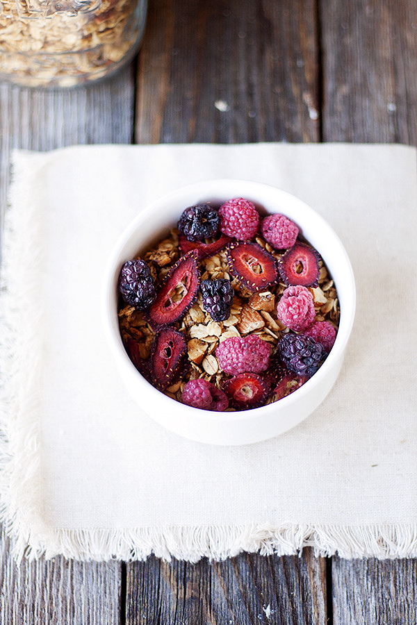 simple homemade granola recipe with berries