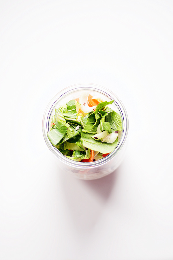 DIY miso instant noodle bowl ingredients in jar