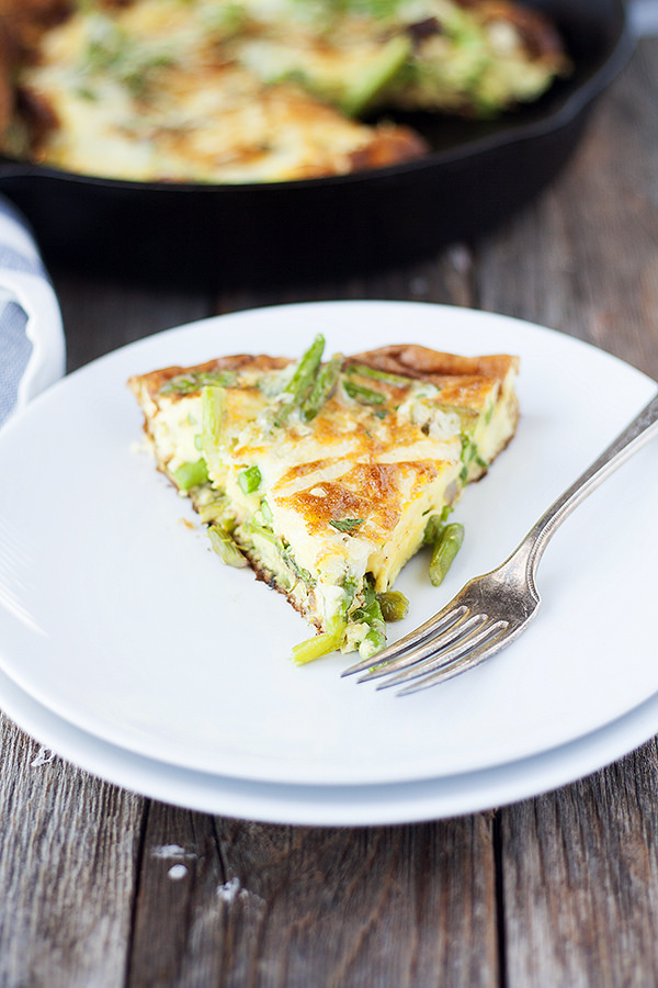 asparagus frittata with aged havarti