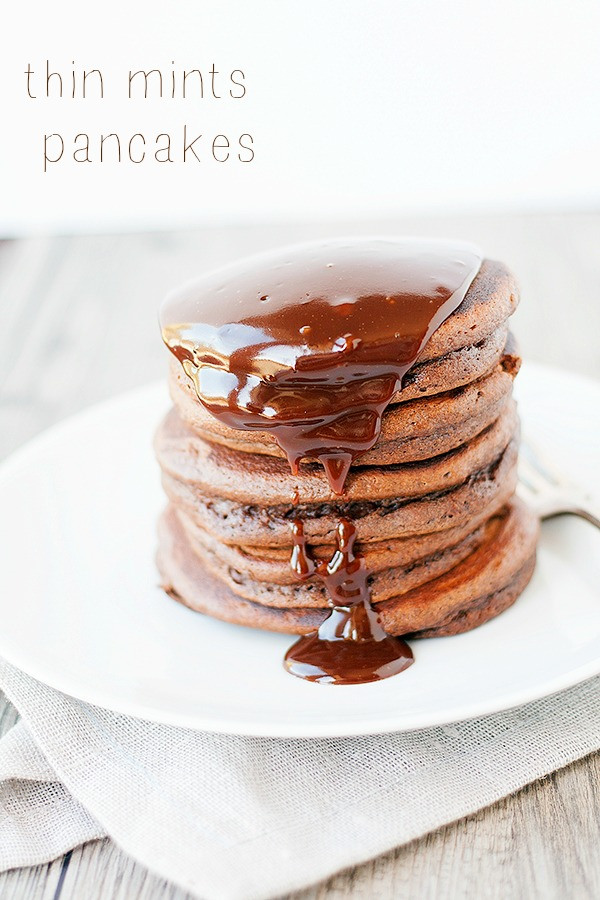 dessert for breakfast | thin mint pancakes