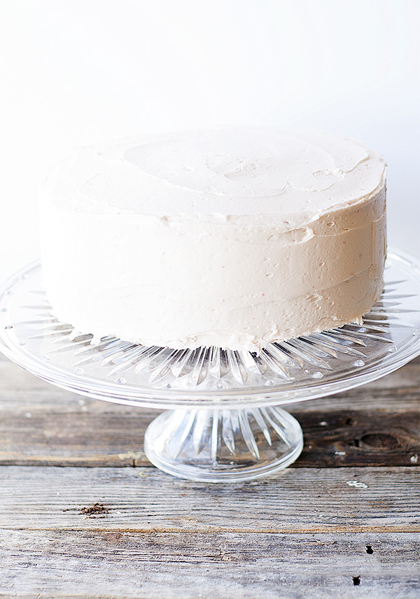 devils food cake with raspberry buttercream froting