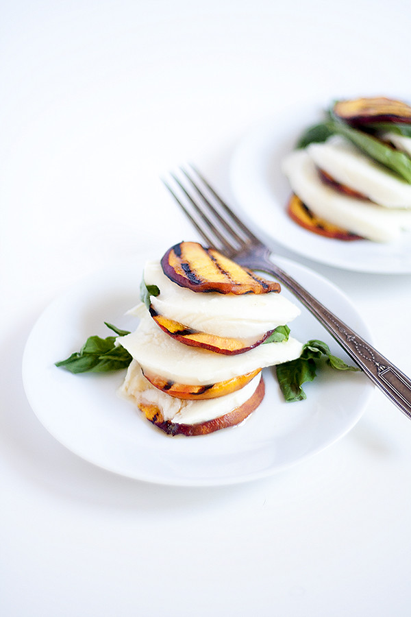 grilled peach caprese