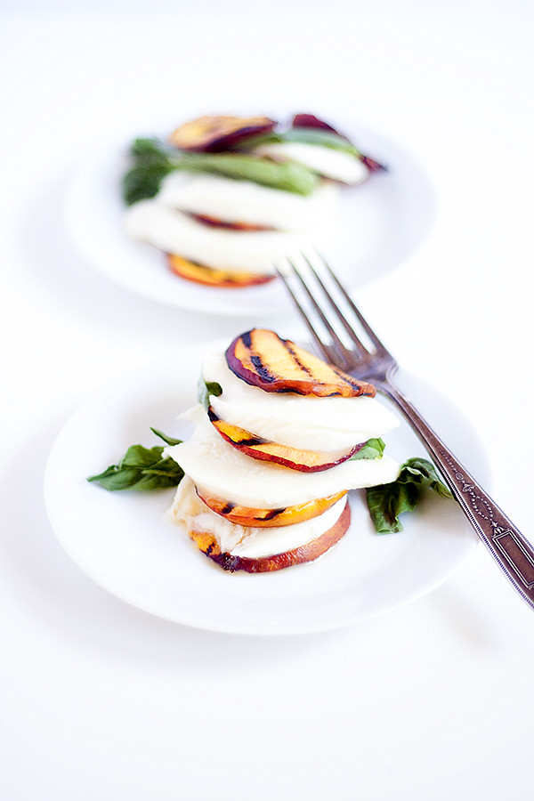grilled peach caprese