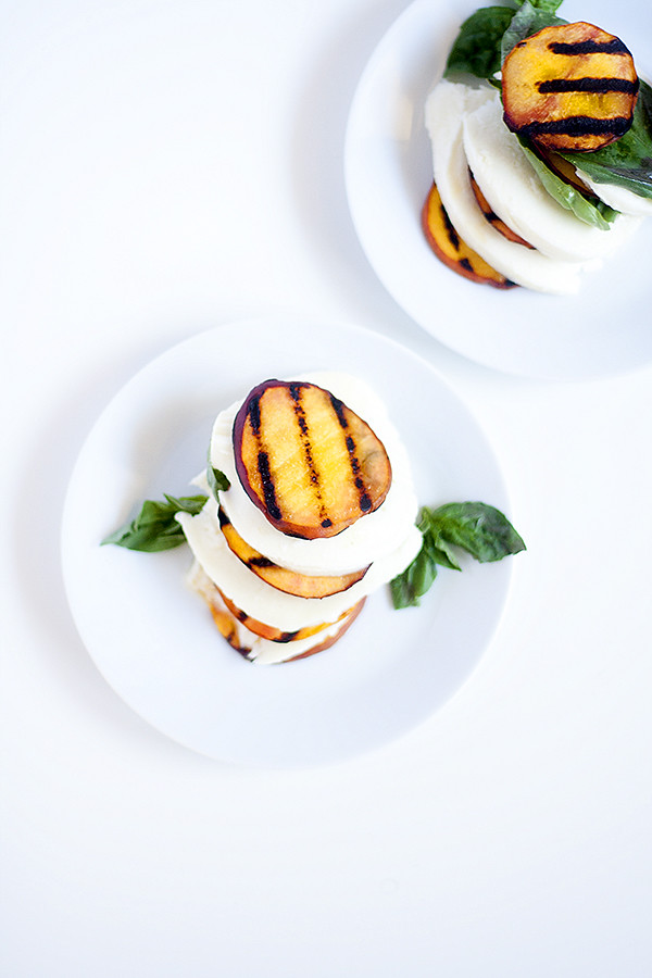 grilled peach caprese
