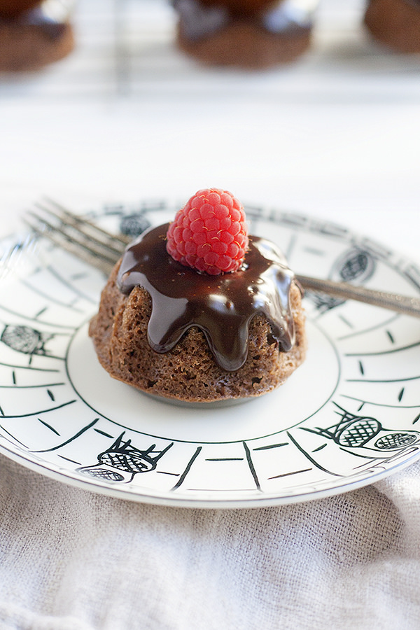 mini chocolate earl grey bundt cakes