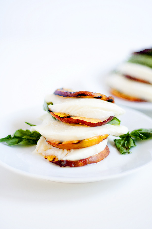 grilled peach caprese