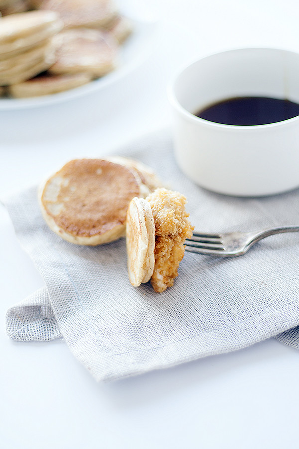 oven fried chicken and pancakes from the Stack Happy Cookbook
