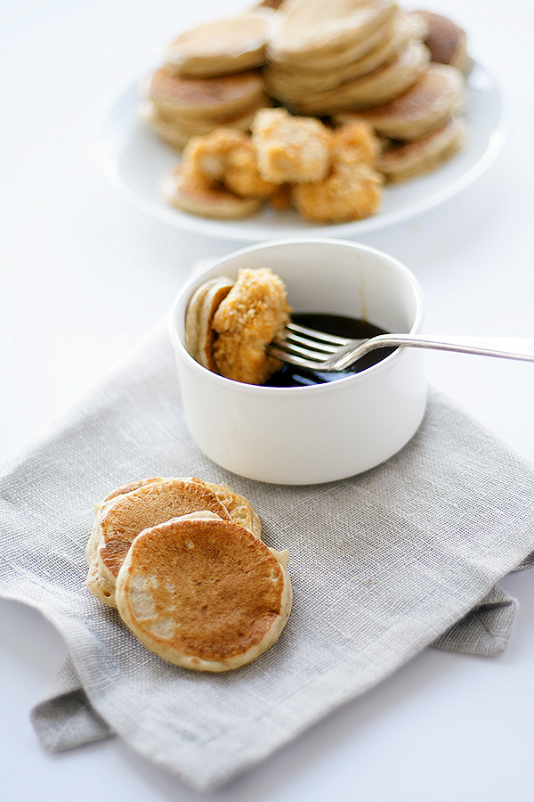 oven fried chicken and pancakes | Stack Happy