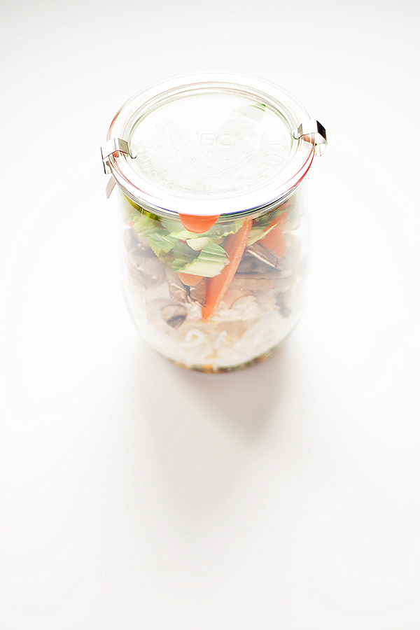 DIY miso instant noodle bowl jar with lid