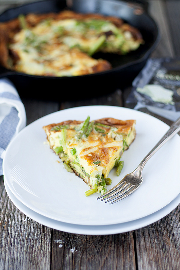 asparagus frittata with aged havarti