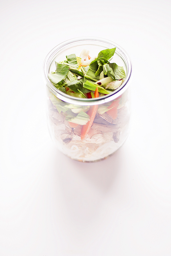 DIY miso instant noodle bowl ingredients in jar
