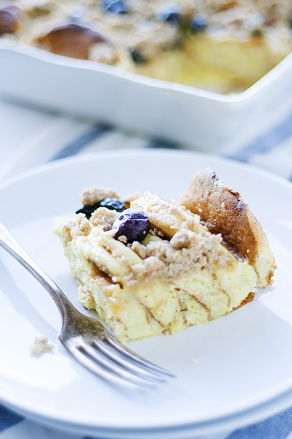 lemon-ricotta and blueberry overnight pancake casserole