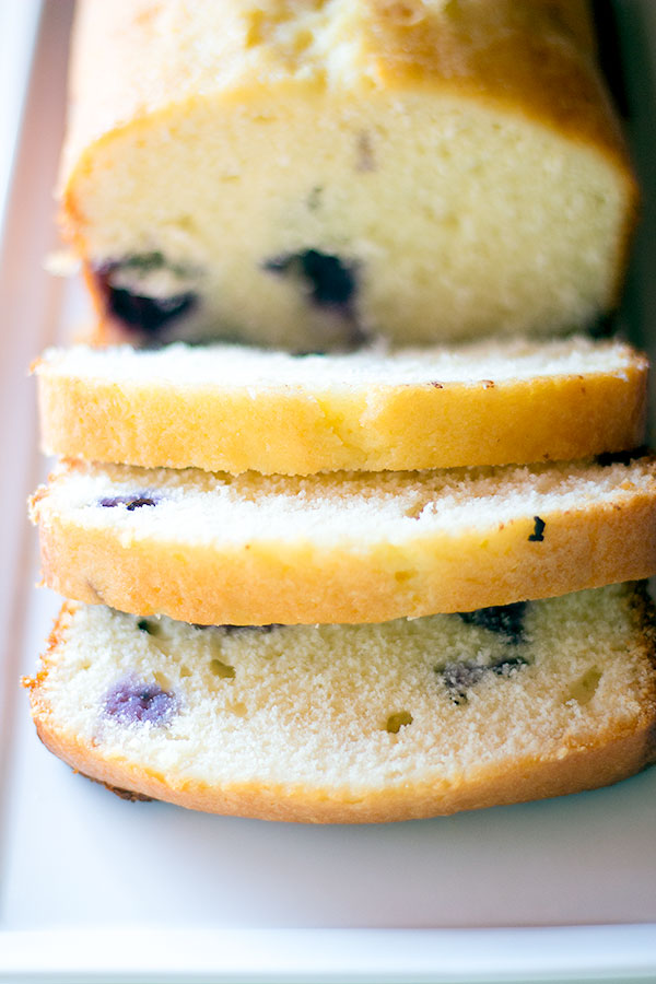 lemon loaf cake with blueberries