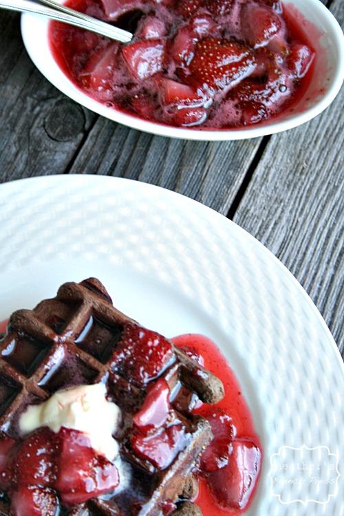 waffles and syrup