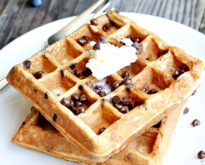 S'more waffles made with @stonyfield Greek Yogurt