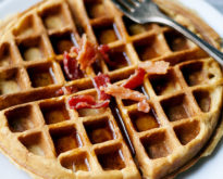 sweet potato and bacon waffles