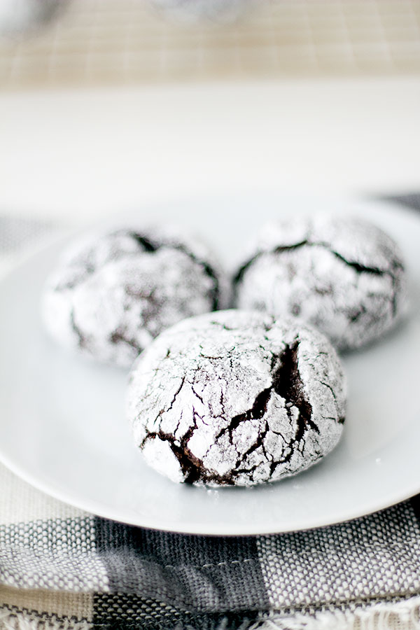 spiced chocolate crinkle cookies
