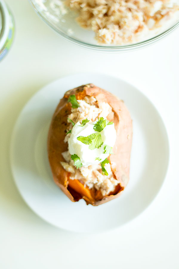 tuna stuffed sweet potatoes