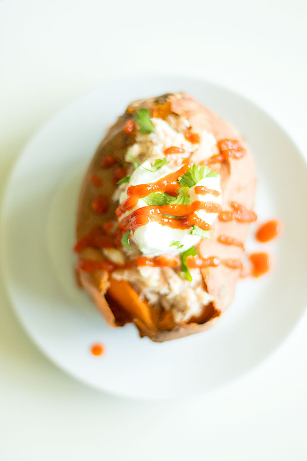tuna stuffed sweet potatoes