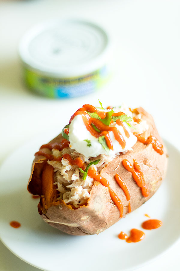 tuna stuffed sweet potatoes