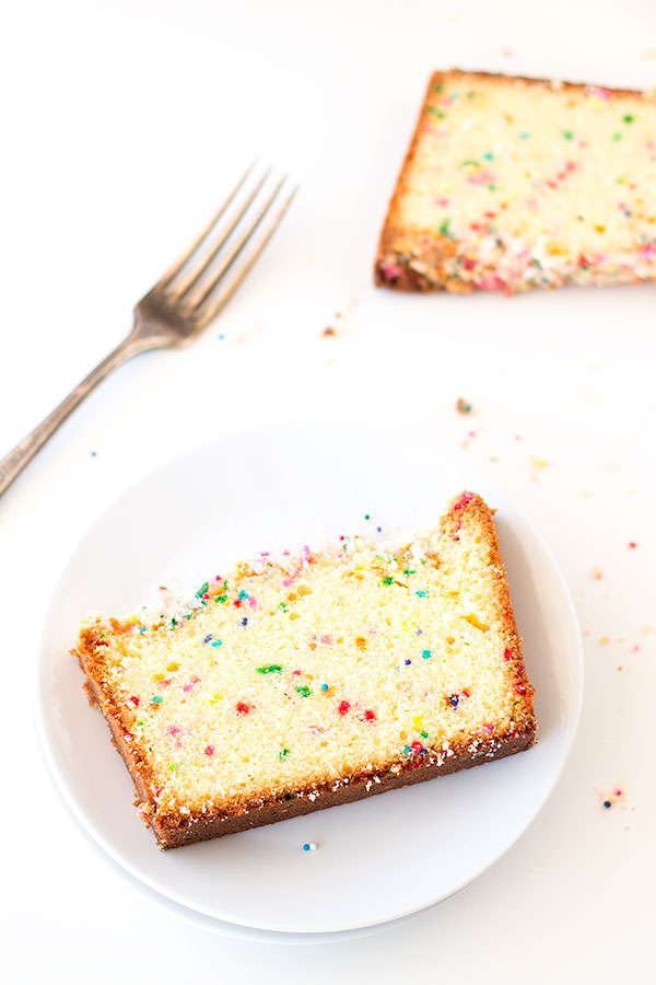 birthday cake bread with crumb topping