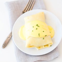 crepe eggs benedict