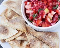 cinnamon chips with apple berry salsa