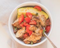 fast and easy bruschetta chicken rice bowl