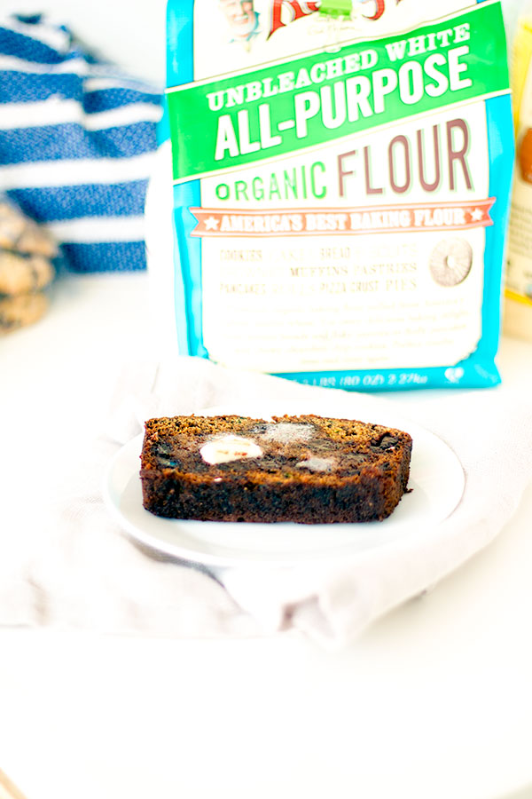 banana zucchini flax bread with chocolate
