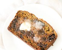 banana zucchini flax bread with chocolate