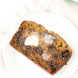 banana zucchini flax bread with chocolate