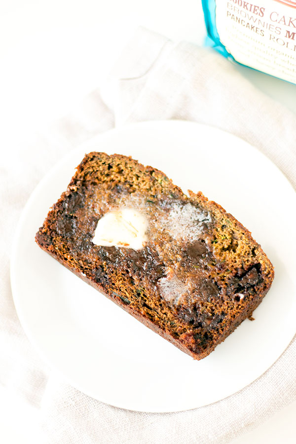 banana zucchini flax bread with chocolate