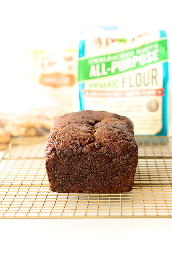 banana zucchini flax bread with chocolate