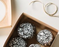 malted chocolate crinkle cookies