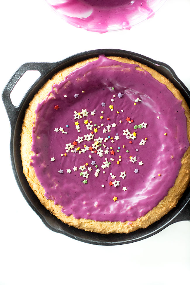 frosted skillet sugar cookie make with yogurt
