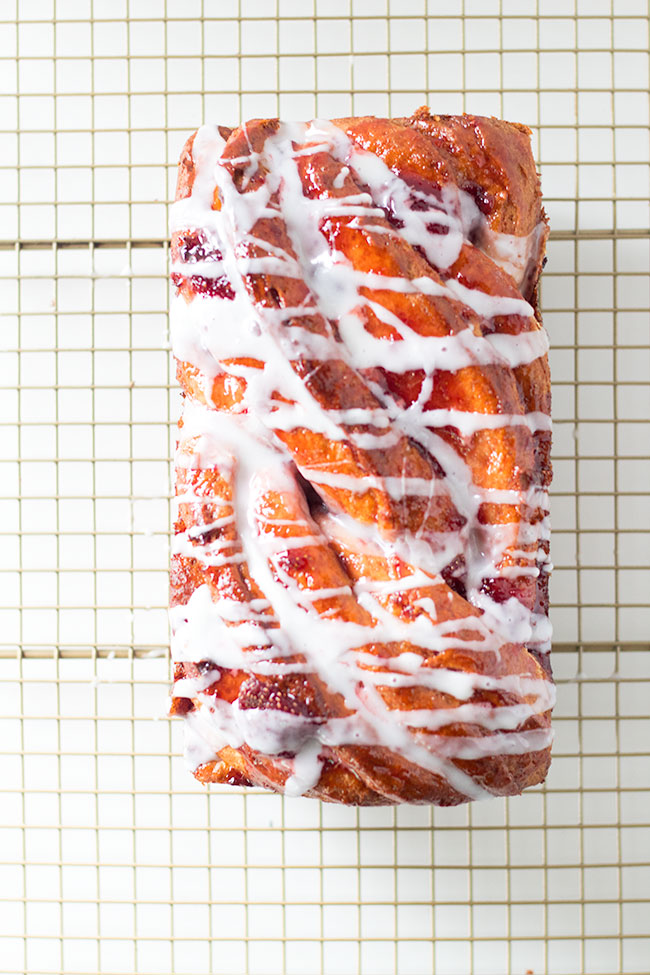 this glazed strawberry babka is the perfect addition to any spring brunch menu